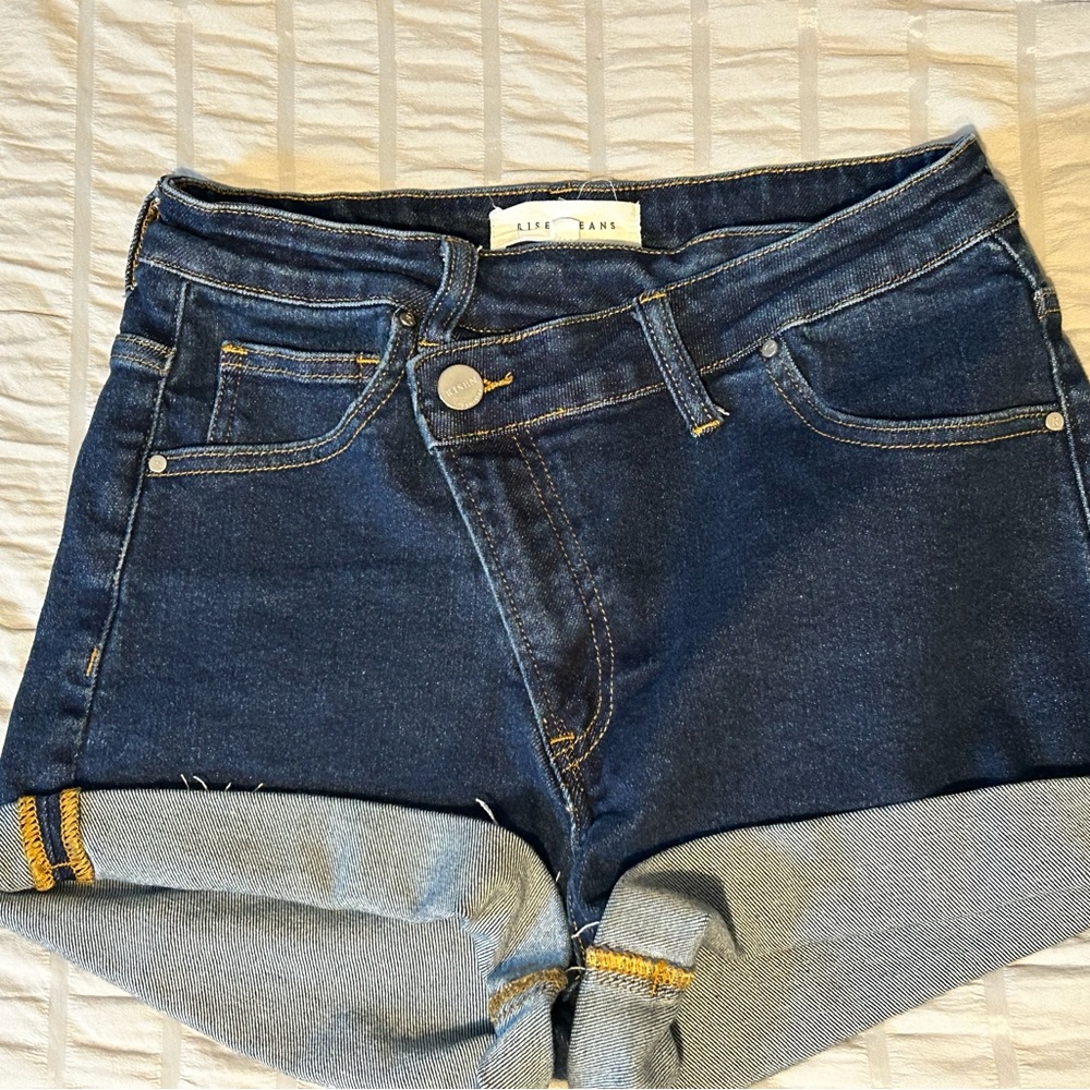 Risen Jeans Dark Blue Denim Shorts